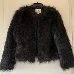 Black Faux Fur Coat Jacket